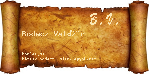 Bodacz Valér névjegykártya